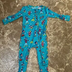 Posh Peanut Cartoon Print Footie - Teal